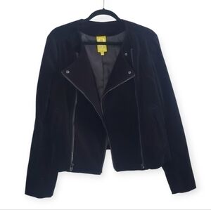 QMack Black Velvet Biker Jacket